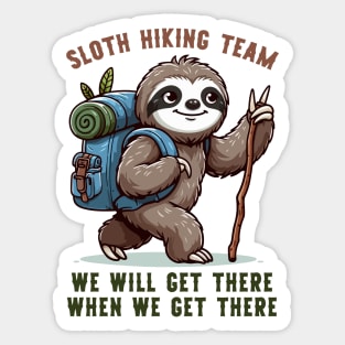 Sloth Hiking Team Funny Hiking Sticker